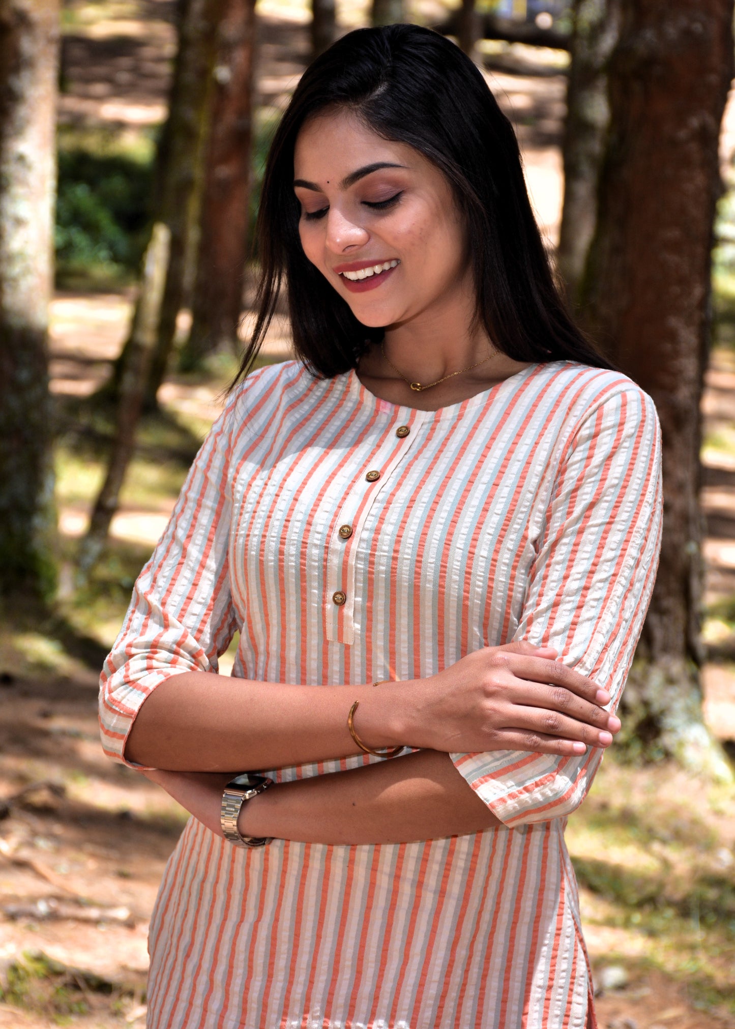 Kurti Stripe Design Seer Sucker