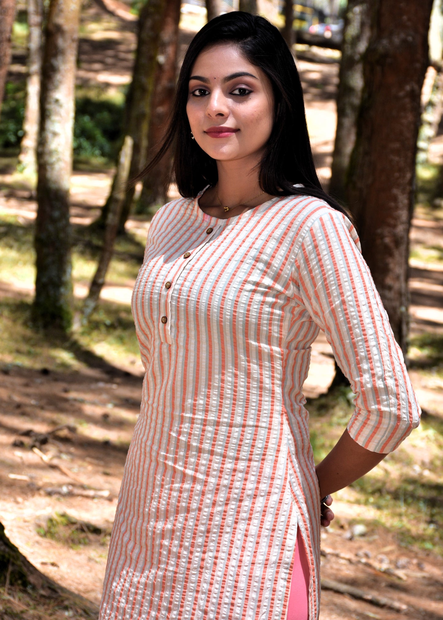 Kurti Stripe Design Seer Sucker