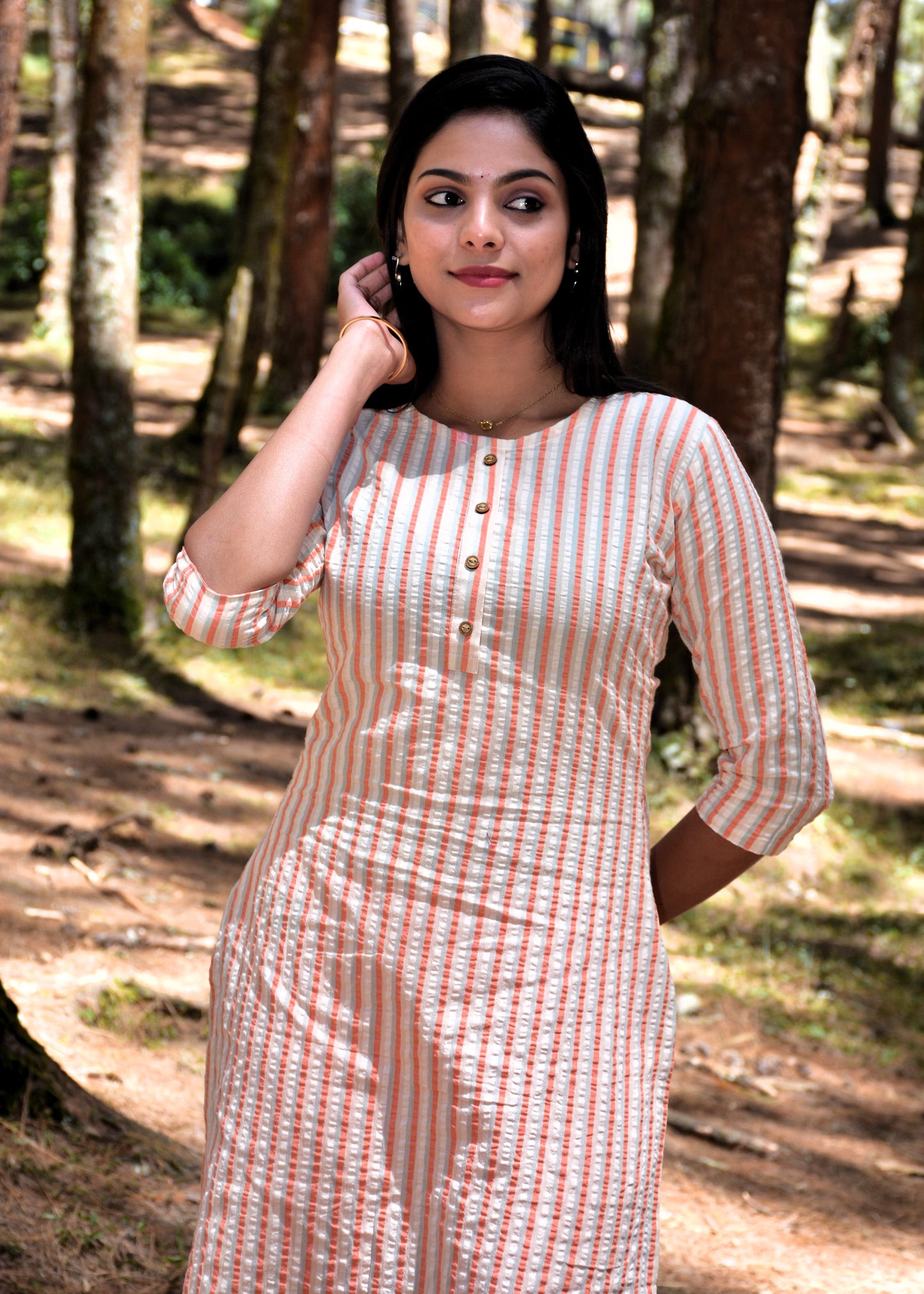 Kurti Stripe Design Seer Sucker