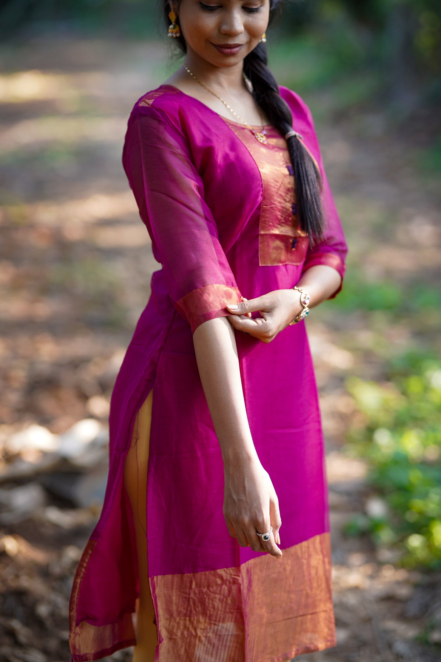 Royal Maroon Shiny Embroidered Kurti – Elegant Festive Ethnic Wear