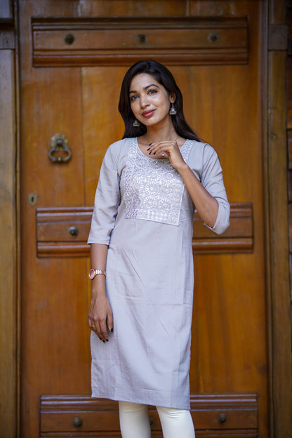 Classic Grey Kurti – Elegant Everyday Wear