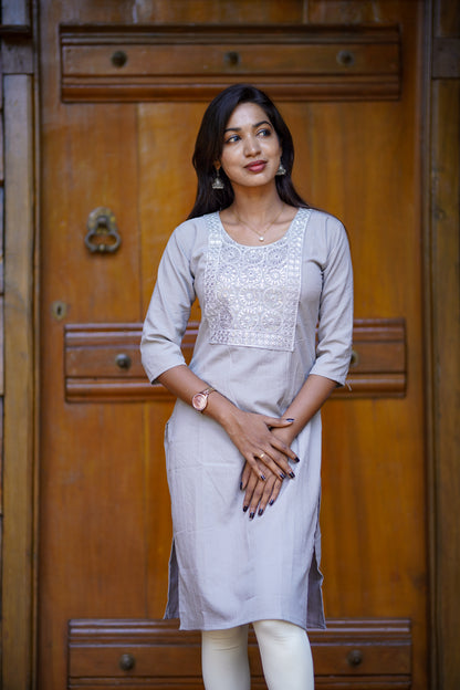 Classic Grey Kurti – Elegant Everyday Wear