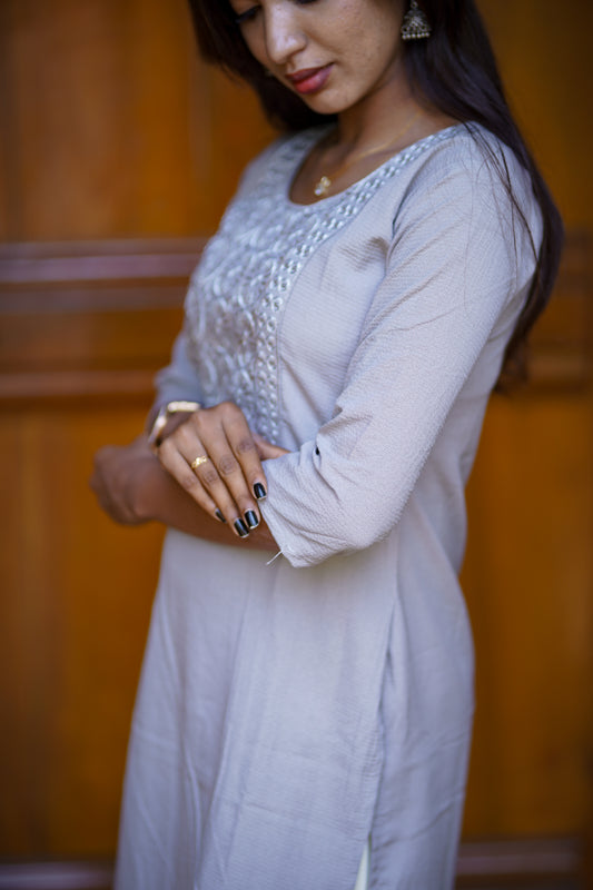 Classic Grey Kurti – Elegant Everyday Wear