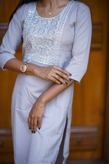 Classic Grey Kurti – Elegant Everyday Wear