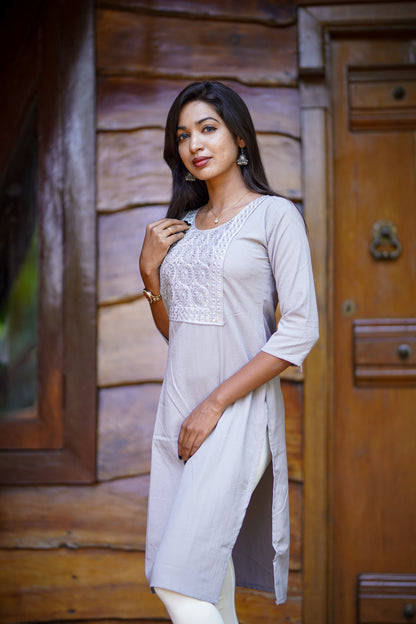 Classic Grey Kurti – Elegant Everyday Wear